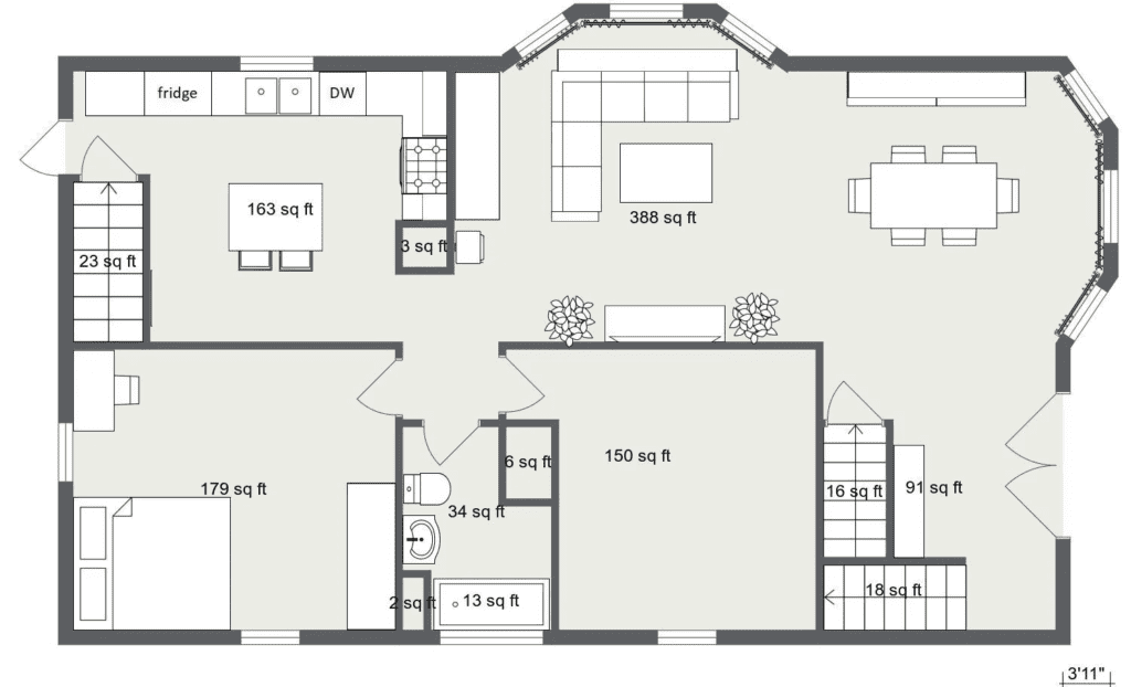 open concept design layout