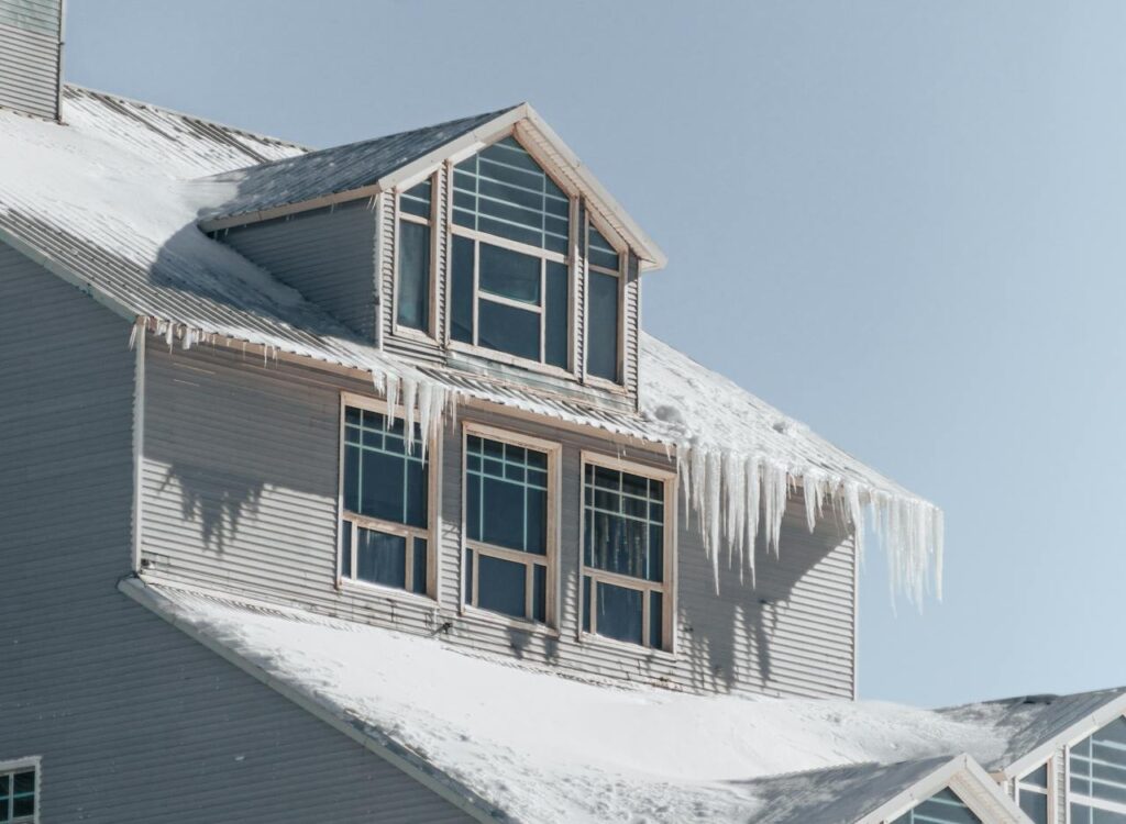 home exterior in winter