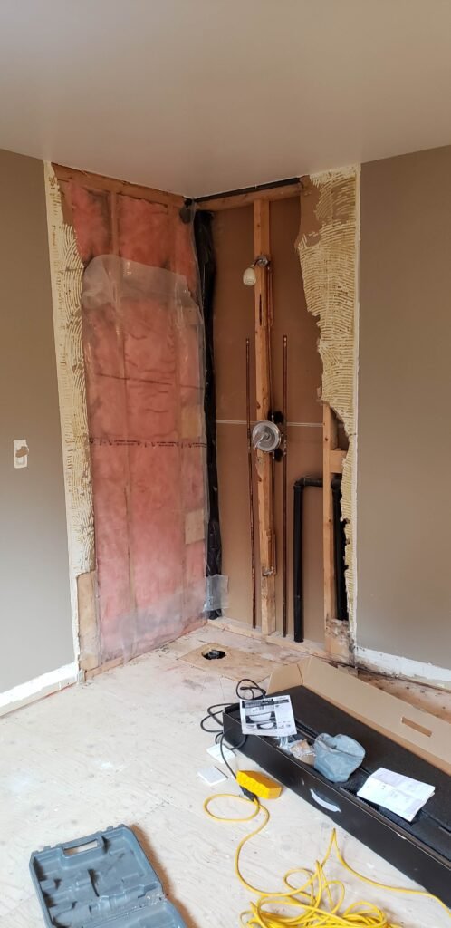Bathroom before renovation in Thornhill showing outdated fixtures and layout