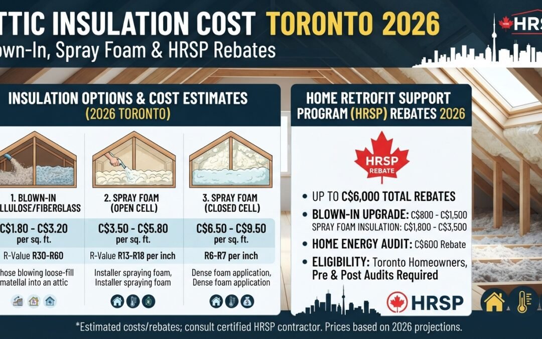 Attic Insulation Cost Toronto 2026: Blown-In, Spray Foam & HRSP Rebates | David Reno